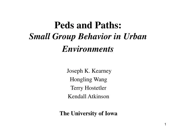 peds and paths small group behavior in urban environments