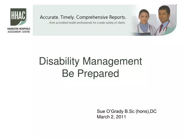 disability management be prepared