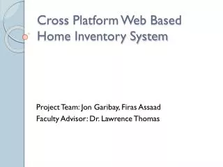 cross platform web based home inventory system