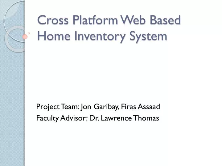 cross platform web based home inventory system
