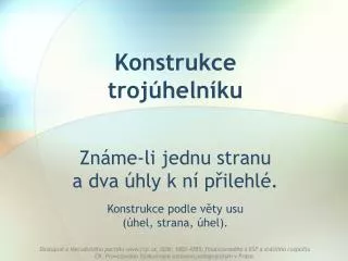 konstrukce troj heln ku
