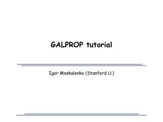 GALPROP tutorial