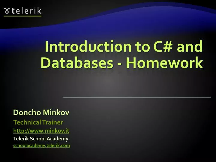 introduction to c and databases homework