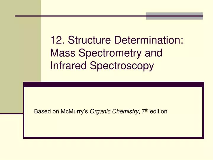 12 structure determination mass spectrometry and infrared spectroscopy