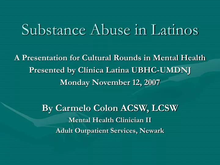 substance abuse in latinos