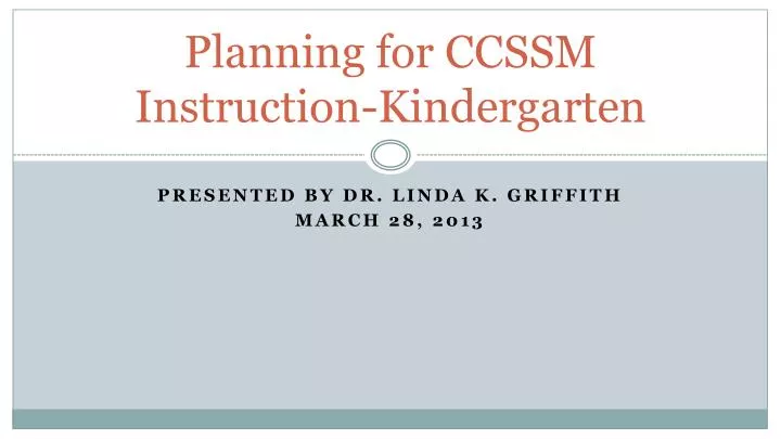 planning for ccssm instruction kindergarten