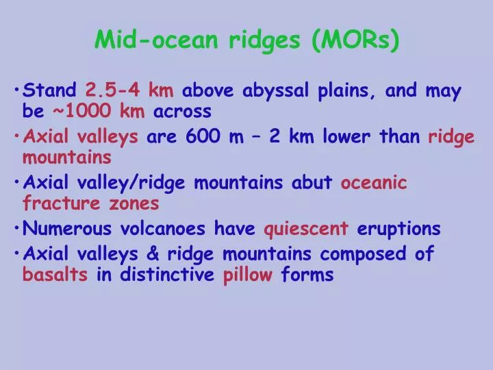 mid ocean ridges mors