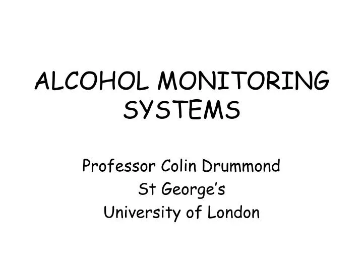 alcohol monitoring systems