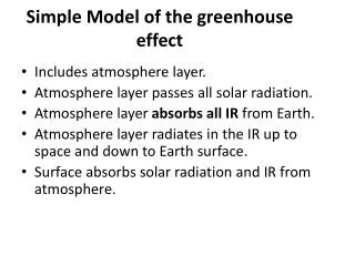 Simple Model of the greenhouse effect
