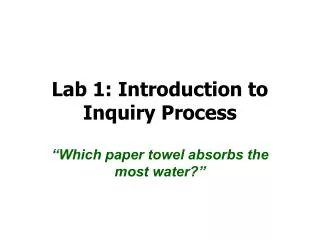 lab 1 introduction to inquiry process