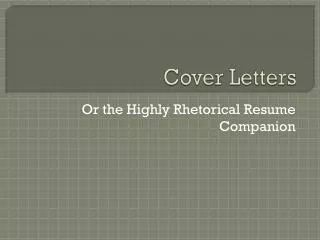 Cover Letters