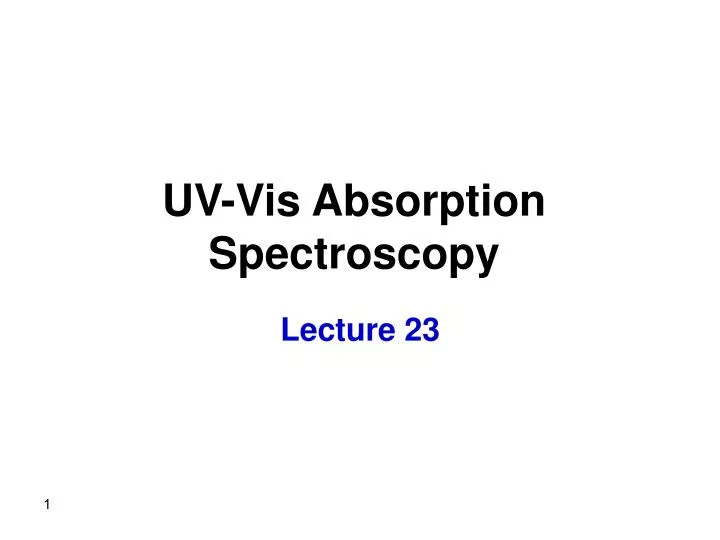 uv vis absorption spectroscopy