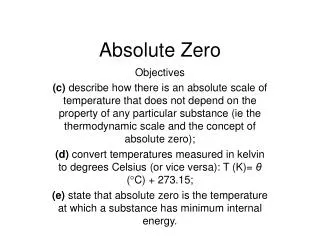 absolute zero