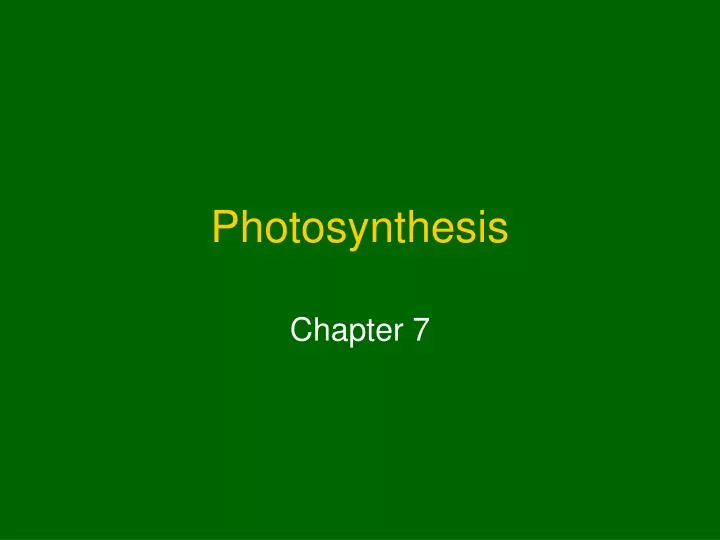 photosynthesis