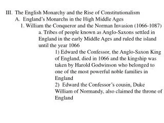 The English Monarchy and the Rise of Constitutionalism