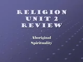 Religion Unit 2 Review