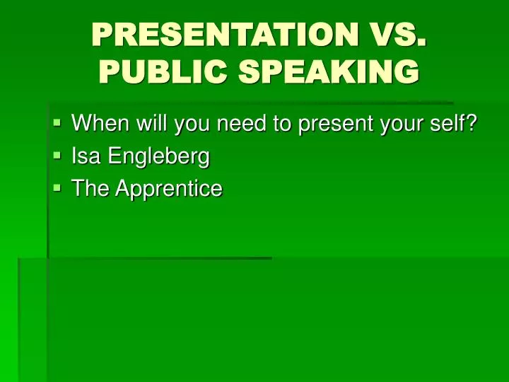 presentation vs public speaking