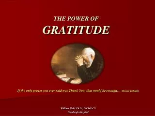 THE POWER OF GRATITUDE