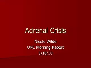 Adrenal Crisis