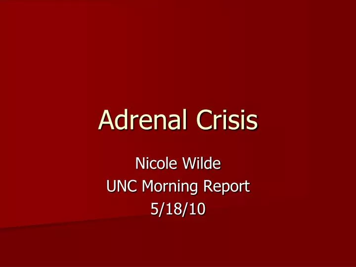 adrenal crisis