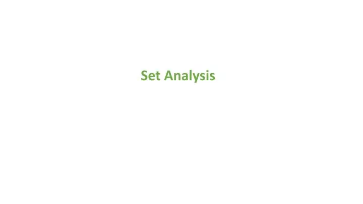 set analysis