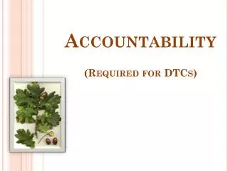 Accountability (Required for DTCs)