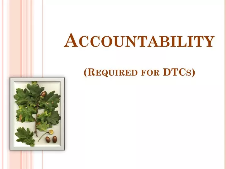 accountability required for dtcs