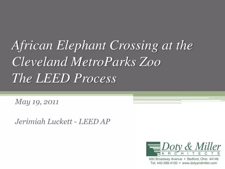 african elephant crossing at the cleveland metroparks zoo the leed process