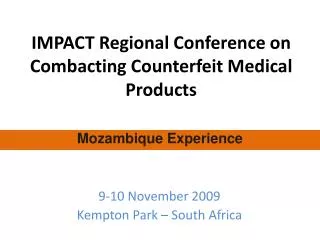IMPACT Regional Conference on Combacting Counterfeit Medical Products