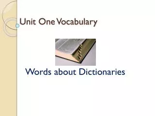 Unit One Vocabulary