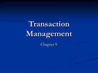 Transaction Management