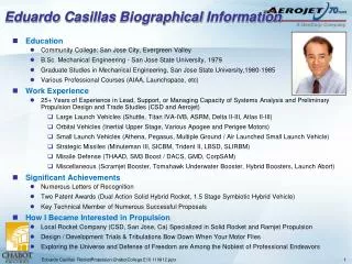 Eduardo Casillas Biographical Information