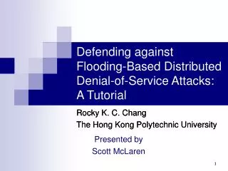 Defending against Flooding-Based Distributed Denial-of-Service Attacks: A Tutorial