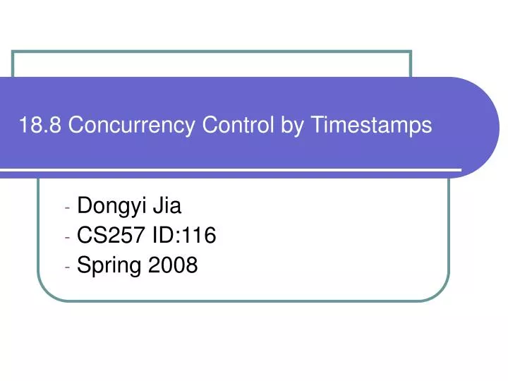 18 8 concurrency control by timestamps