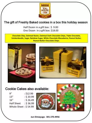 The gift of Freshly Baked cookies in a box this holiday season