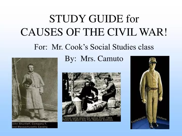 study guide for causes of the civil war