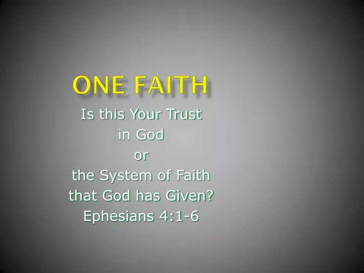 one faith
