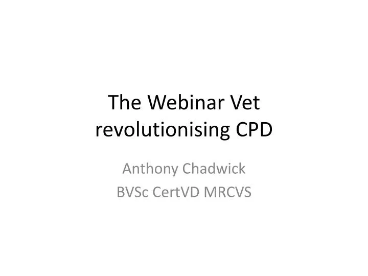 the webinar vet revolutionising cpd