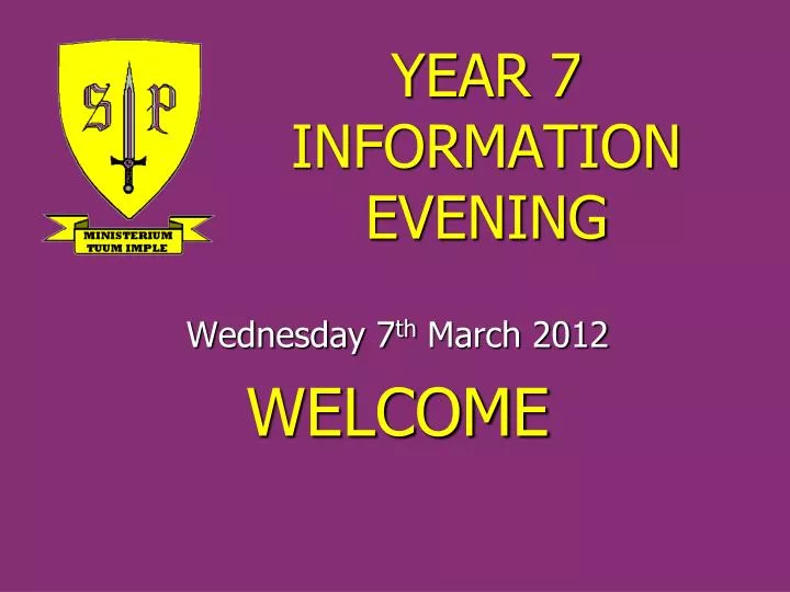 year 7 information evening