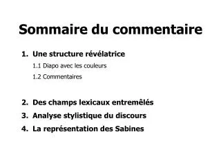 sommaire du commentaire