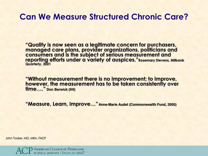 can we measure structured chronic care