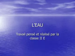 l eau