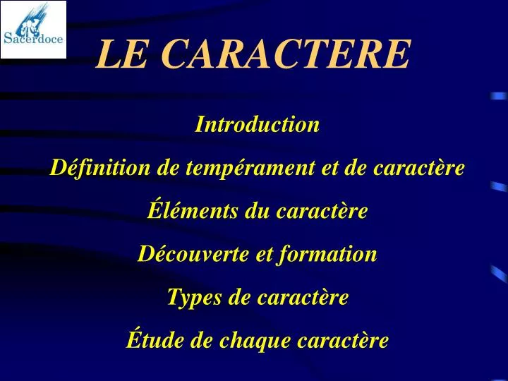 PPT LE CARACTERE PowerPoint Presentation free download ID 2950664