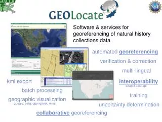 Software &amp; services for georeferencing of natural history collections data