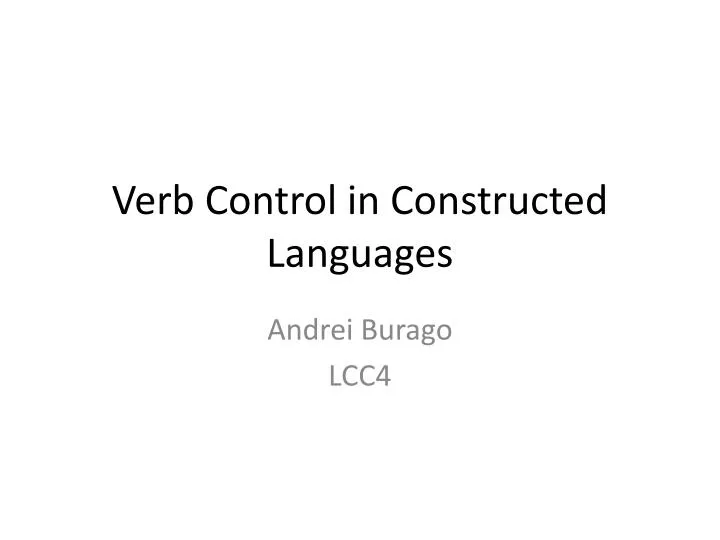 verb control in constructed languages