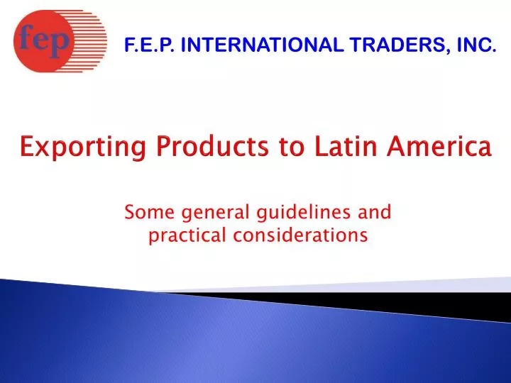exporting products to latin america