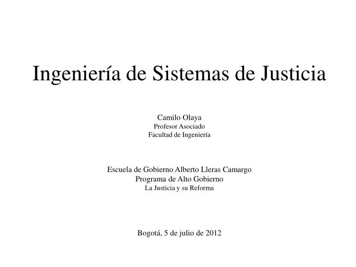ingenier a de sistemas de justicia