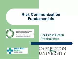 Risk Communication Fundamentals