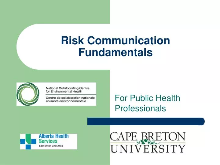 risk communication fundamentals