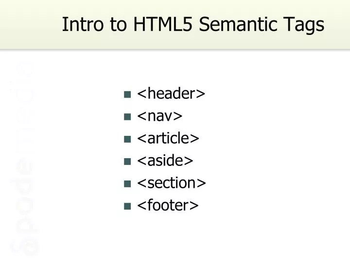 intro to html5 semantic tags